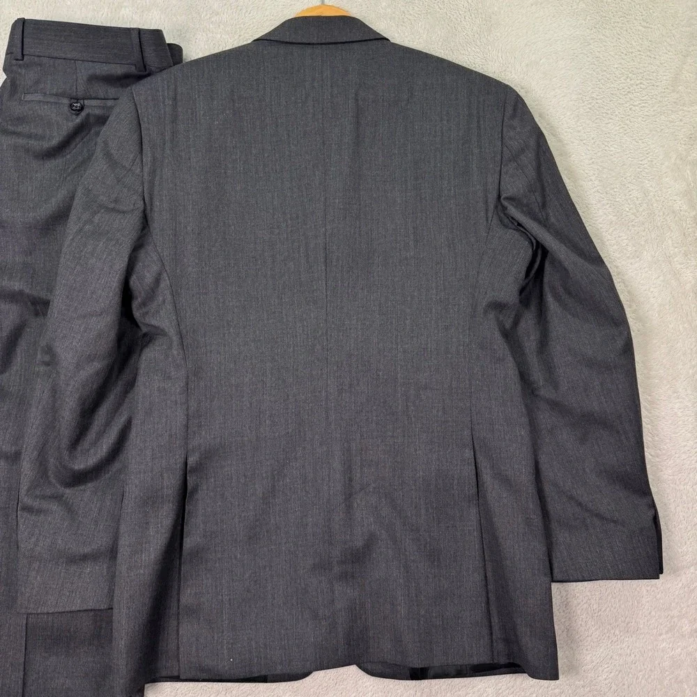 Banana Republic Mens 40R Slim Charcoal Gray Wool Suit Jacket Pants 33x27 Classic